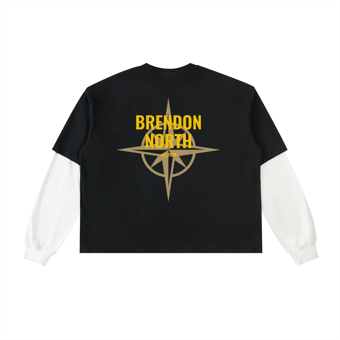 Layered Contrast Sleeve Cotton T-Shirt - Brendon North