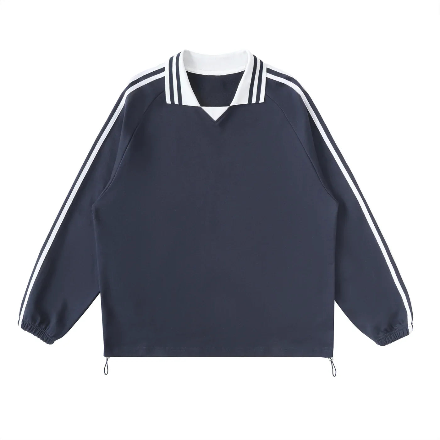 Contrast Striped Lapel Collar Sweatshirt - Brendon North