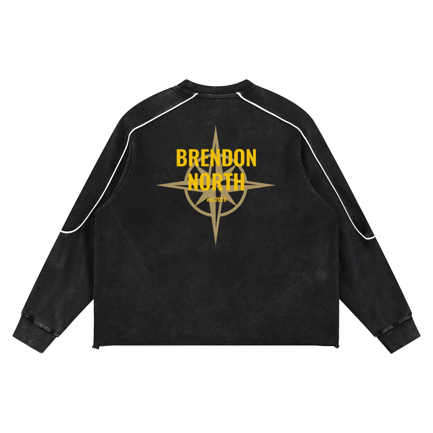 Mineral Wash Piping Raw Hem Sweatshirt - Brendon North