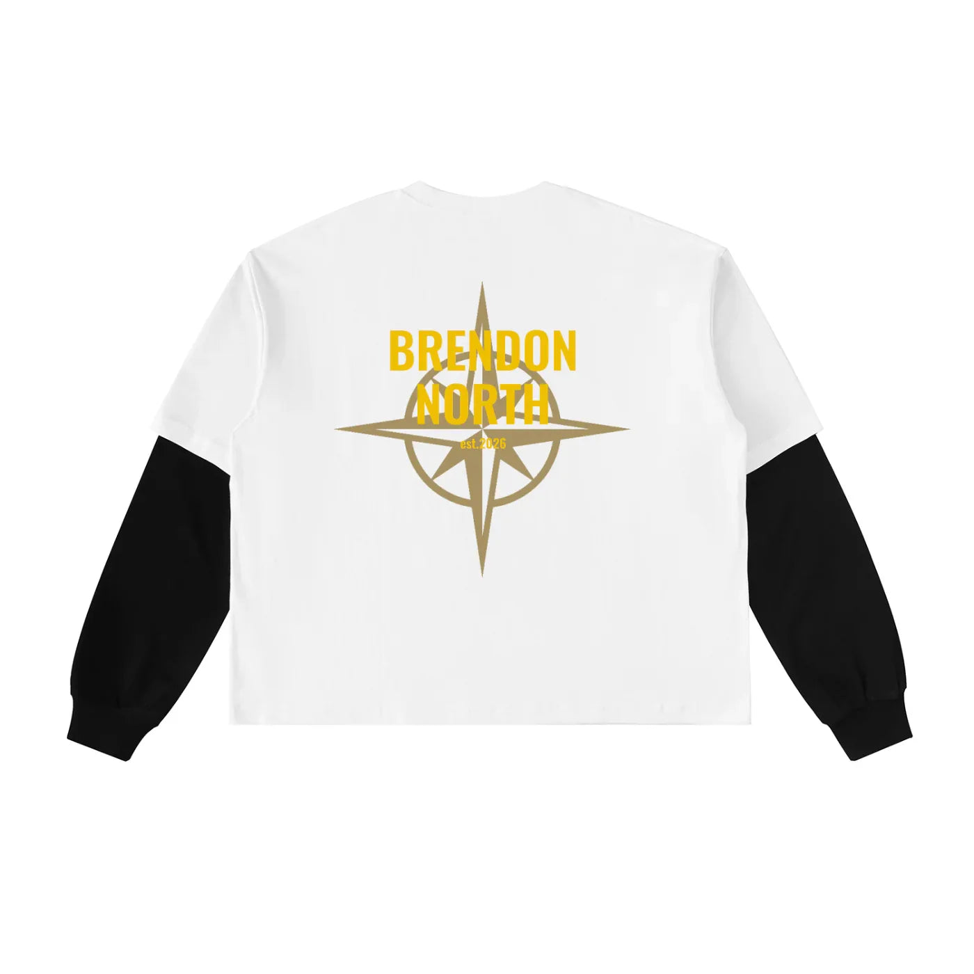 Layered Contrast Sleeve Cotton T-Shirt - Brendon North