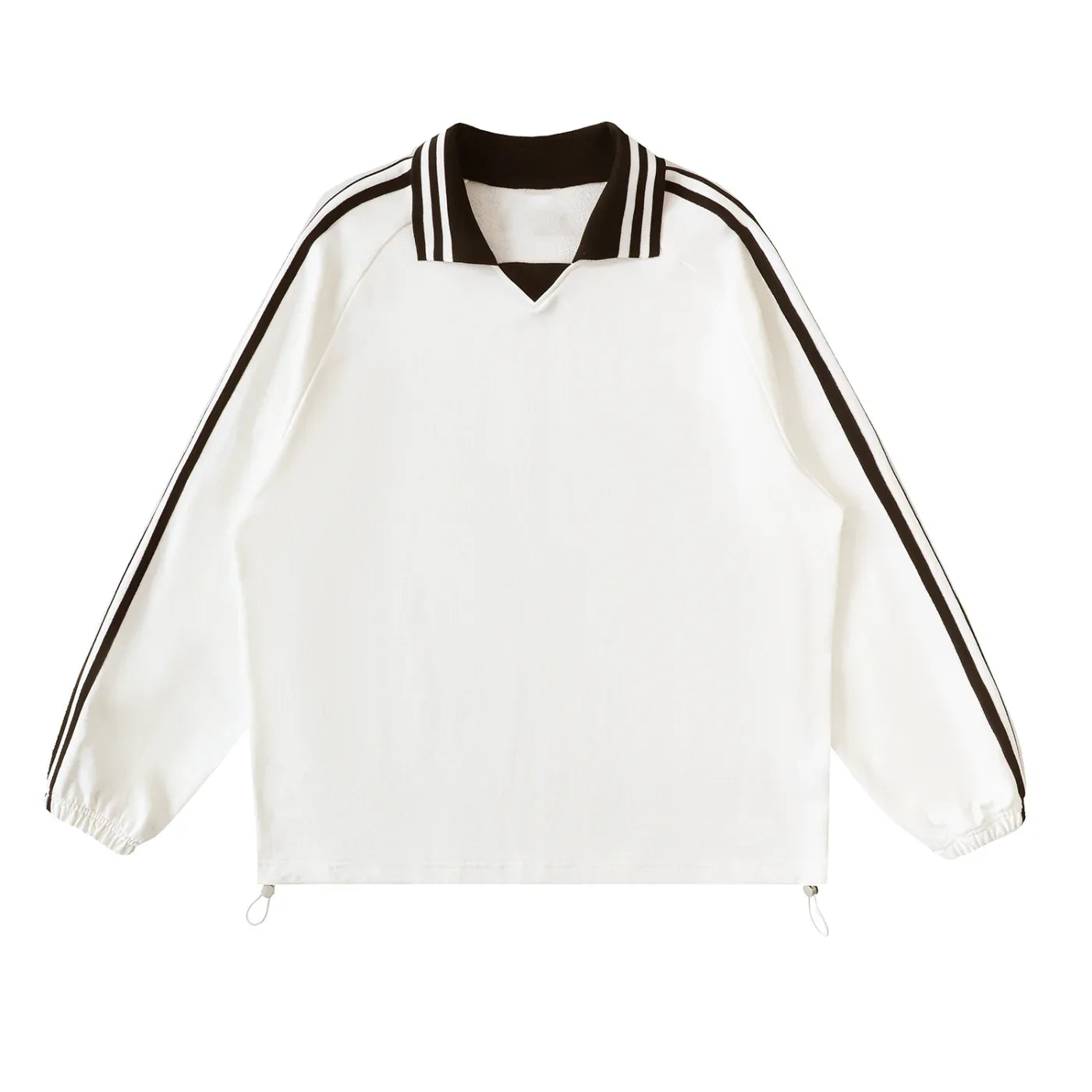 Contrast Striped Lapel Collar Sweatshirt - Brendon North