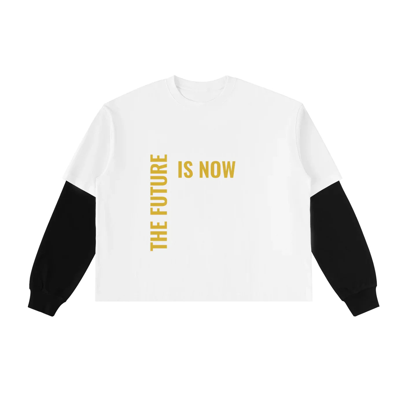 Layered Contrast Sleeve Cotton T-Shirt - Brendon North