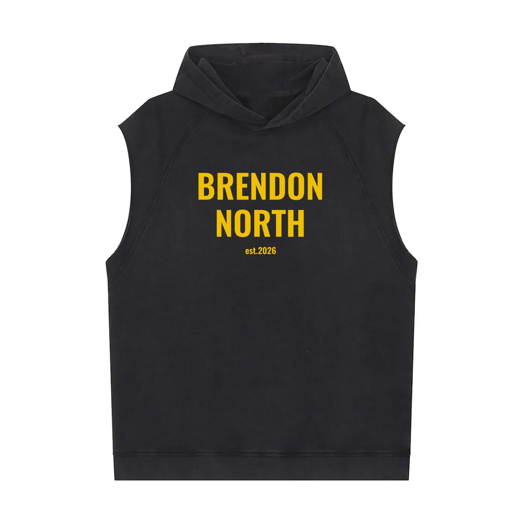 Snow Washed Sleeveless Hoodie - Brendon North