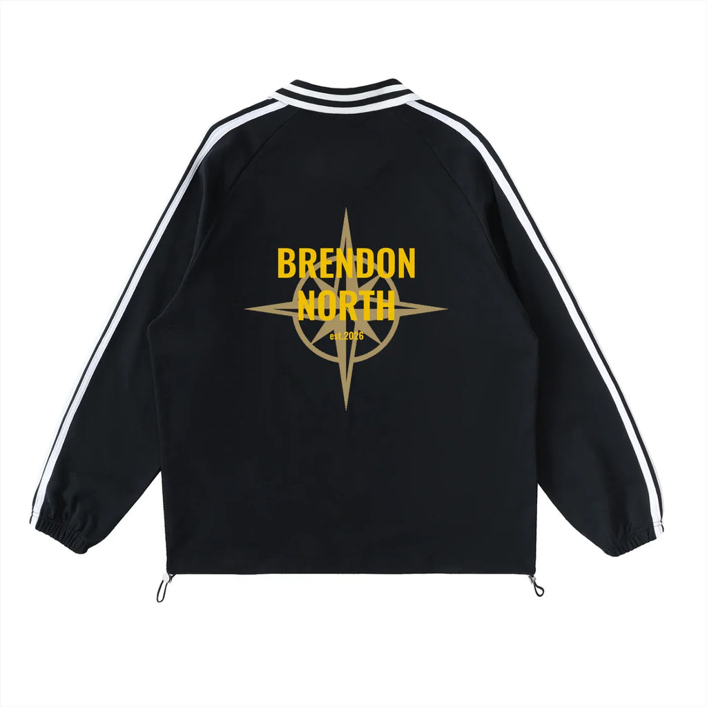 Contrast Striped Lapel Collar Sweatshirt - Brendon North