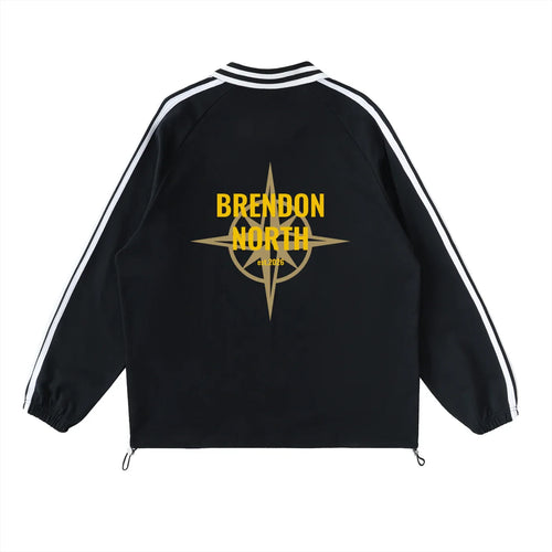 Contrast Striped Lapel Collar Sweatshirt - Brendon North