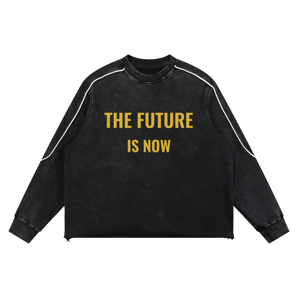 Mineral Wash Piping Raw Hem Sweatshirt - Brendon North