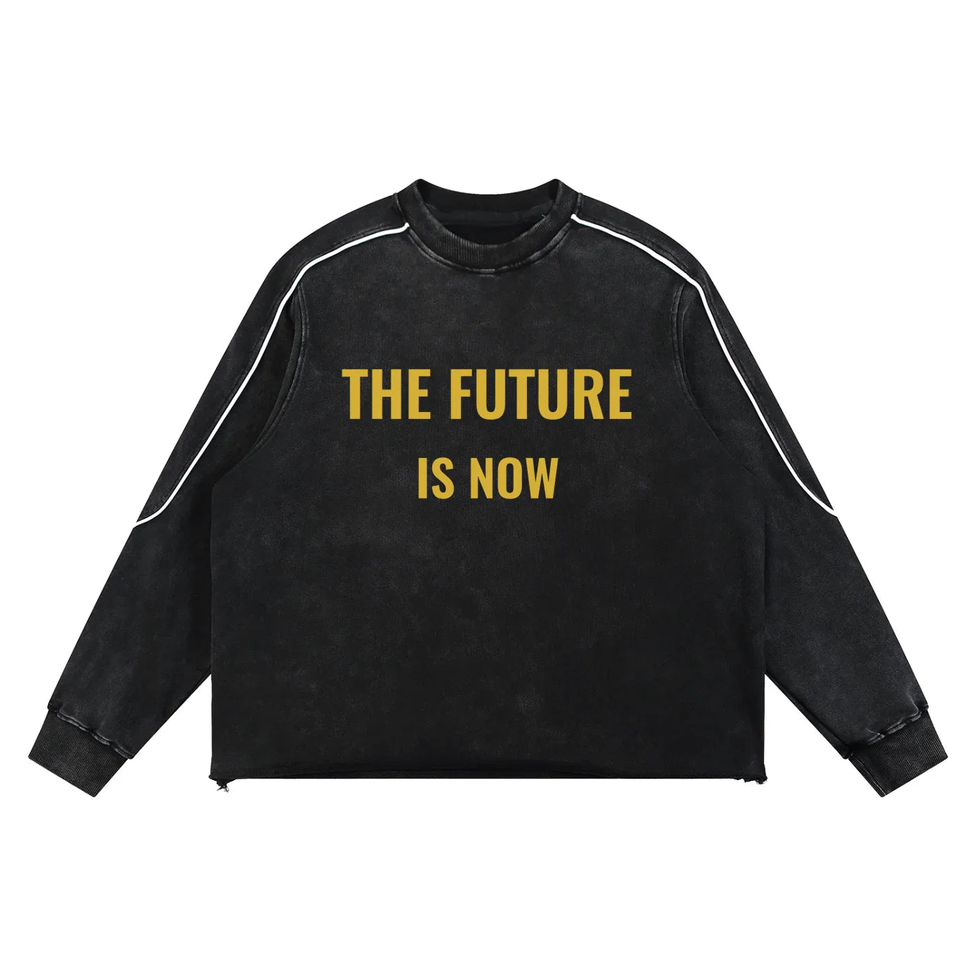 Mineral Wash Piping Raw Hem Sweatshirt - Brendon North